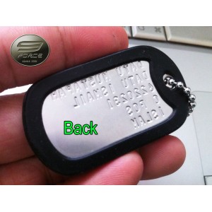 Military Dog Tag Mil-Spec silver, stainless steel (Double) 
